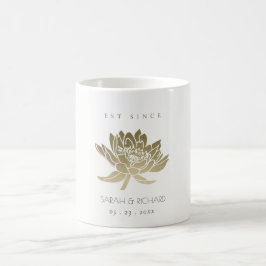 GLAMOROUS BLEK GULD WHITE LOTUS SPARAR DATE GIFT KAFFEMUGG