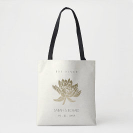 GLAMOROUS BLEK GULD WHITE LOTUS SPARAR DATE GIFT TYGKASSE