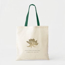 GLAMOROUS BLEK GULD WHITE LOTUS SPARAR DATE GIFT TYGKASSE
