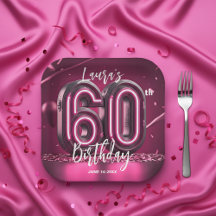 Glamorous Chic Hot Pink Neon 60th Birthday Party