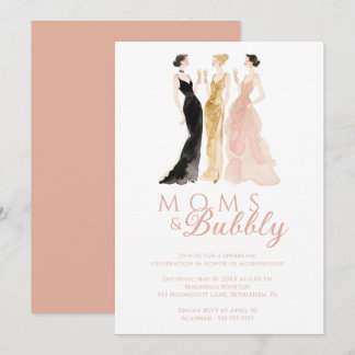 Glamorous Chic Pink Moms & Bubbly Brunch TMF26 Inbjudningar
