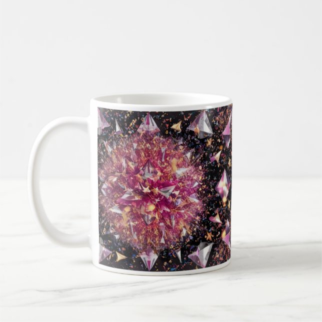 Glamorous Crystal Explosion Mönster Klassisk Mugg (Vänster)