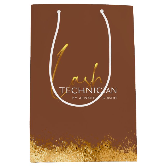 Glamorous Gold & Brown Lash Tech  (Framsidan)