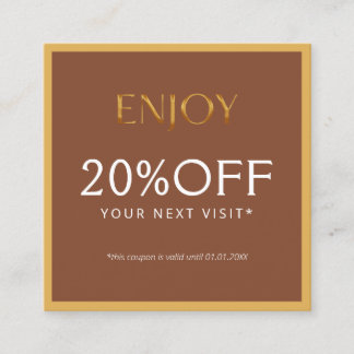 Glamorous Gold & Brown Lash Tech  Rabattkort