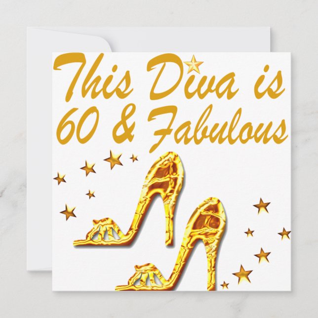 GLAMOROUS GULD 60:E BIRTHDAY KORT (Framsida)