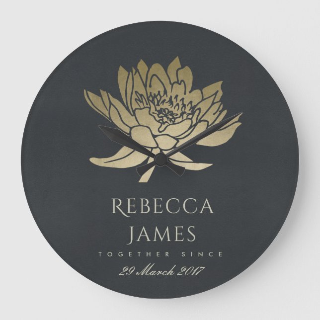 GLAMOROUS GULD BLUE BLACK LOTUS SPARAR DATGIFT STOR KLOCKA (Framsida)