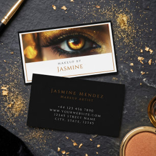 Glamorous Guld Glitter Smink Artist Visitkort