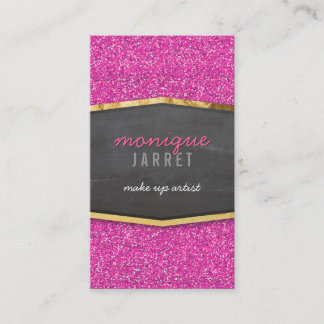 GLAMOROUS guld-kretskbrädpanel glitter rosa Visitkort