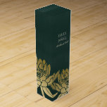 GLAMOROUS GULD MÖRK GRÖNT LOTUS BLOMMIGT MONOGRAM VINLÅDA<br><div class="desc">Om du behöver ytterligare anpassningar eller andra matchande artiklar kan du kontakta mig på yellowfebstudio@gmail.com</div>