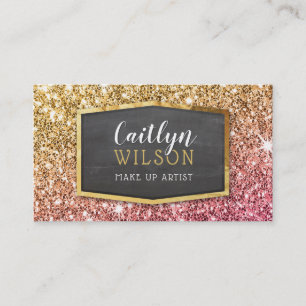 GLAMOROUS guld rosa glitter glatt glitzy lyx Visitkort