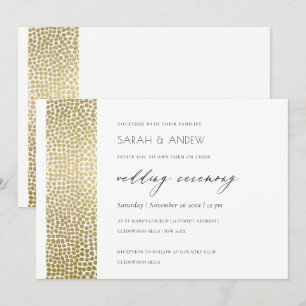 GLAMOROUS GULD WHITE DOTS MOSAIC BRÖLLOP INBJUDNINGAR