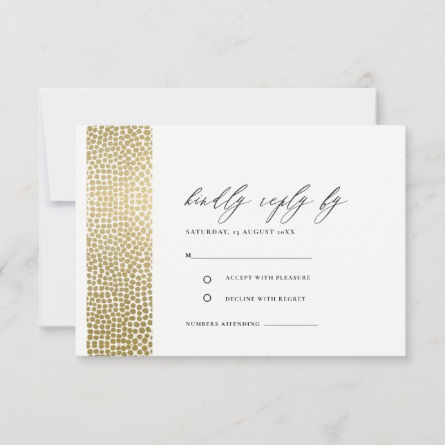 GLAMOROUS GULD WHITE DOTS MOSAIC OSA KORT (Framsida)