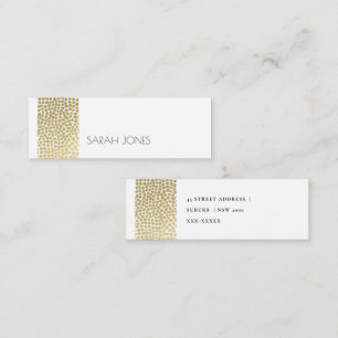 GLAMOROUS GULD WHITE MOSAIC DOTS ADRESS MINI VISITKORT