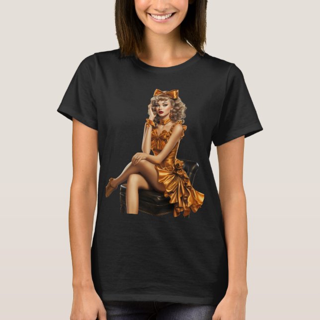 GLAMOROUS HALLOWEEN PIN PIN GIRL T SHIRT (Framsida)