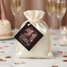 Glamorous Pink Gold Glitz 21st Birthday Thank You