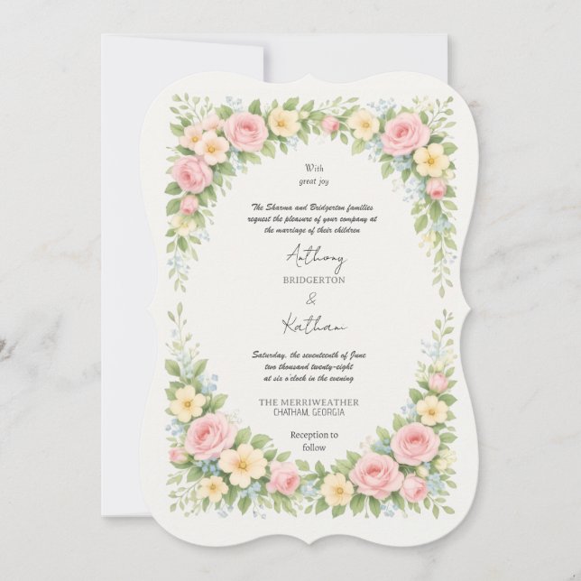 Glamorous Regency Garden Wedding by Bridgerton Inbjudningar (Framsida)