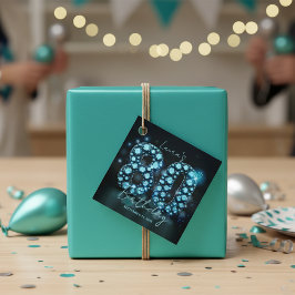 Glamorous Sapphire Gem 80th Birthday Party Gåvor Etiketter