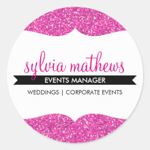 GLAMOROUS SEAL snyggt glitter gnistra, skarp rosa Runt Klistermärke