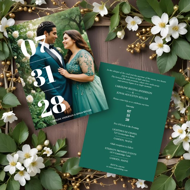 Glamorous Simple Enchanting & Delicate Minimalist  Inbjudningar (Glamorous Simple Enchanting & Delicate Minimalist Photo Wedding Invitations Cards.)