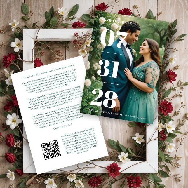 Glamorous Simple Enchanting & Delicate Minimalist  Spara Datumet (Glamorous Simple Enchanting & Delicate Minimalist Photo Wedding Save the Dates Cards.)