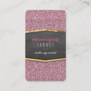 GLAMOROUS söt guld-kritpanel, glitter rosa Visitkort
