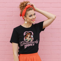 Glamorous Spooky Retro Witch Halloween Shirt