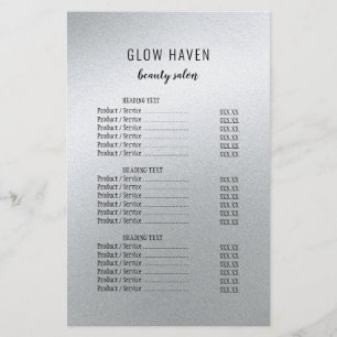 Glamors Silver Beauty Salon Flygblad