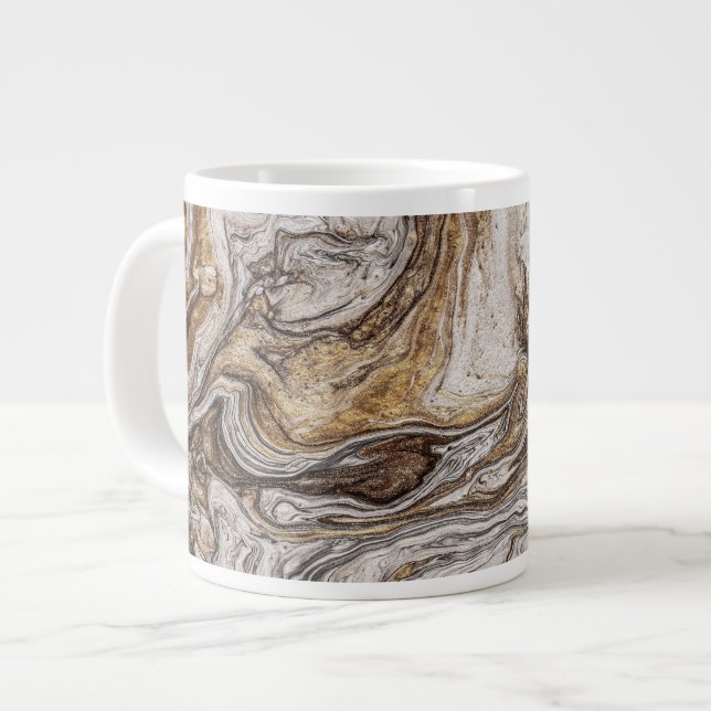 glamour 001 flytande bruna färger jumbo mugg (Framsida vänster)