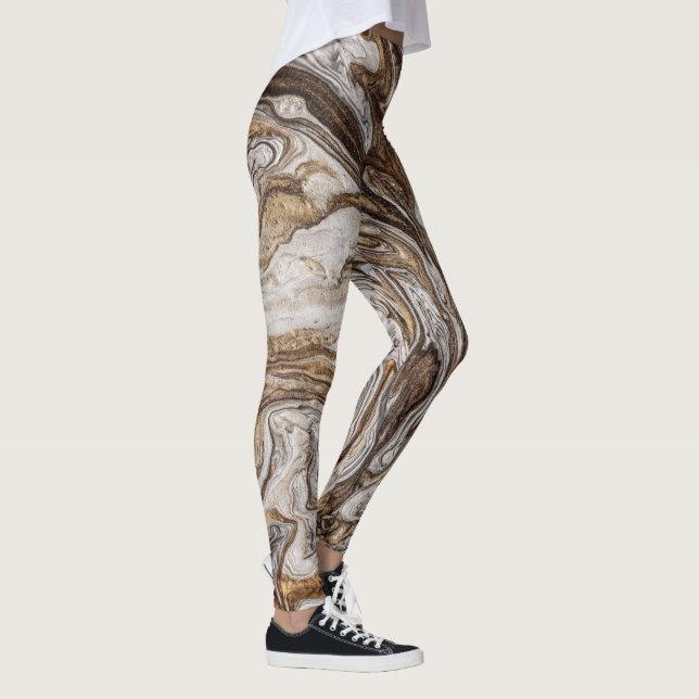glamour 001 flytande bruna färger leggings (Höger)