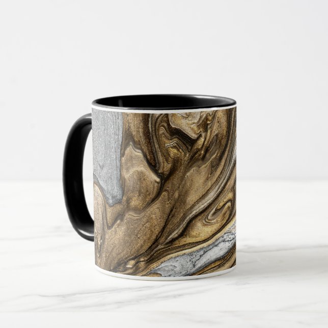 glamour 002 flytande bruna färger mugg (Framsida vänster)