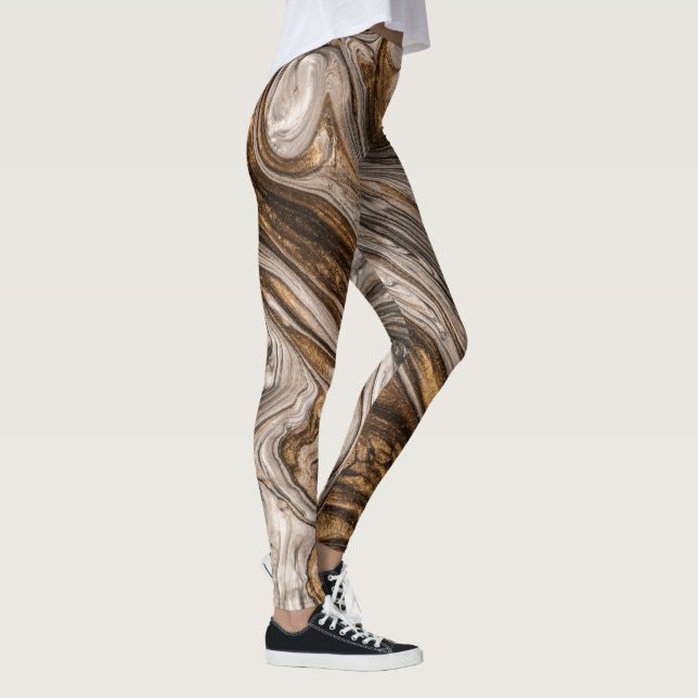 Glamour 005 Flytande Bruna Färger Leggings (Höger)