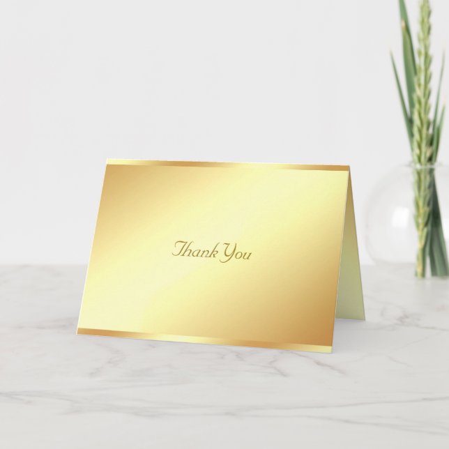Glamour Gold Mallacklig Handskriven Tack Text Kort (Framsida)