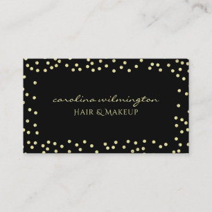 Glamour Guld Glitterprickar på Svart Boutique Tilläggskort