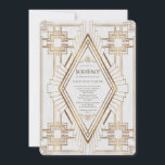 Glamour Guld och Vit Stor Gatsby Sgroggparty Inbjudningar<br><div class="desc">Elegant,  vintage kortdesign med en falsk guld sofistikerad art deco-stil,  kungliga fleur-de-lis-ornament på en vit texturerad bakgrund. Använd verktyget Anpassa för att lägga till din information. För matchande artiklar,  besök min Romantiska Guld och Vit Stor Gatsby-samling.</div>