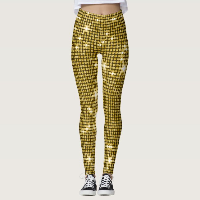 Glamour guldglitter leggings (Framsida)