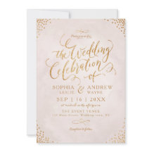 Glamour rosa glitter roséguld kalligrafi bröllop