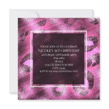 Glamour Rosa Leopardtryck Partyinbjudan