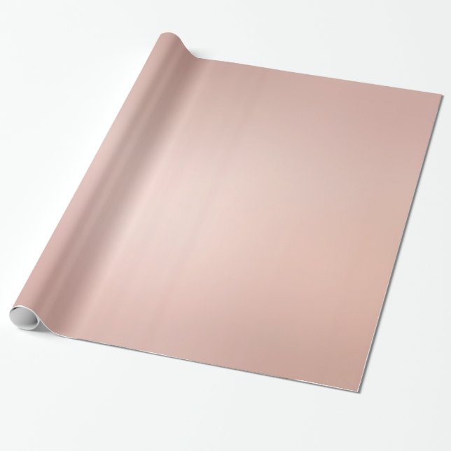 Glamour Rose Gold Metallisk Look Glansig Present Presentpapper (Utrullad)
