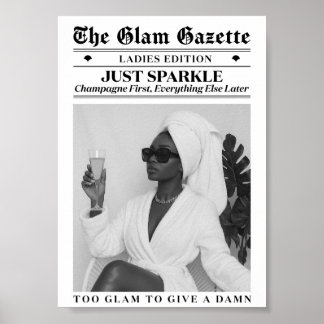 Glamour Tidning Svart Kvinna Badrum Mode Dekor