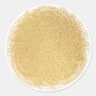 Glamour tom blank mall elegant falskt guld glitter runt klistermärke