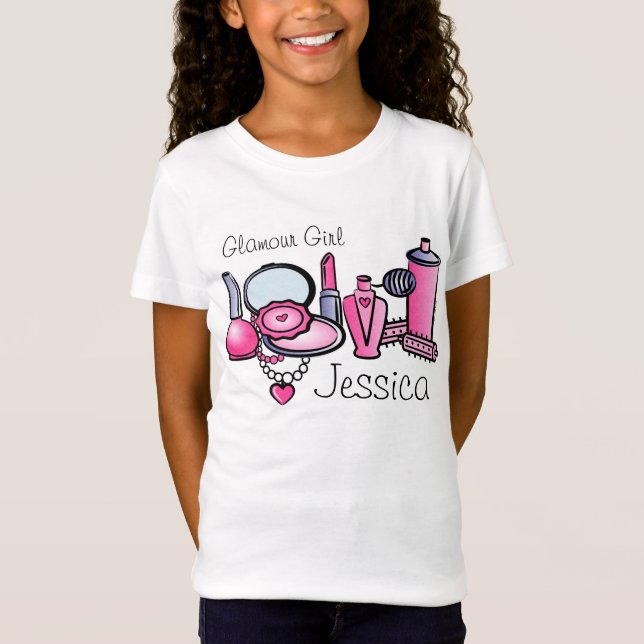 Glamourflickafödelsedag T Shirt (Framsida)