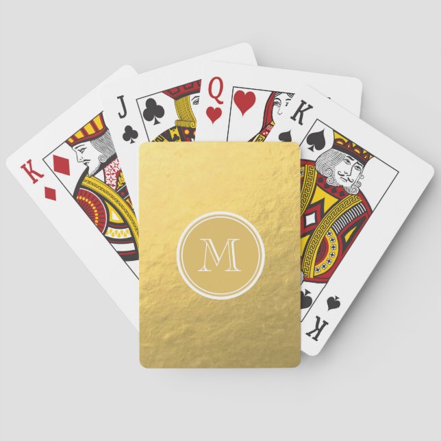 Glamourguld omkullkastar bakgrundsmonogramen spel kort (Baksidan)