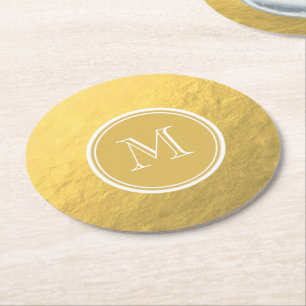 Glamourguld omkullkastar bakgrundsmonogramen underlägg papper rund