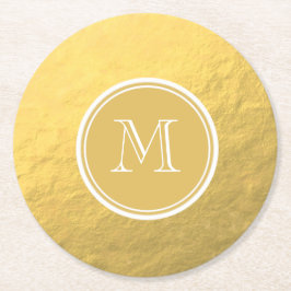 Glamourguld omkullkastar bakgrundsmonogramen underlägg papper rund