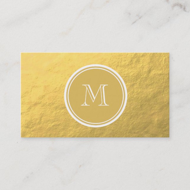 Glamourguld omkullkastar bakgrundsmonogramen visitkort (Framsida)