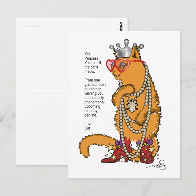 Glamourkatts vykort (Fram/baksida)