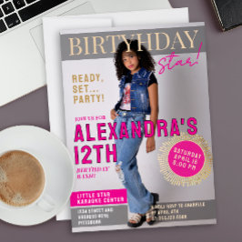 Glamourös Celebrity Tidningsomslag Breaking News F Inbjudningar