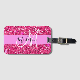 Glamourös, flickaktig, varmguldröd glittergnistran bagagebricka