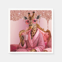 Glamourös Giraff Elegans i Rosa