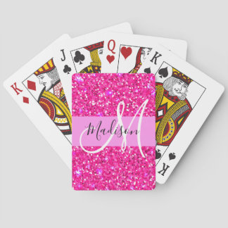 Glamourös, girliliknande, varmröd glittergnistrand casinokort